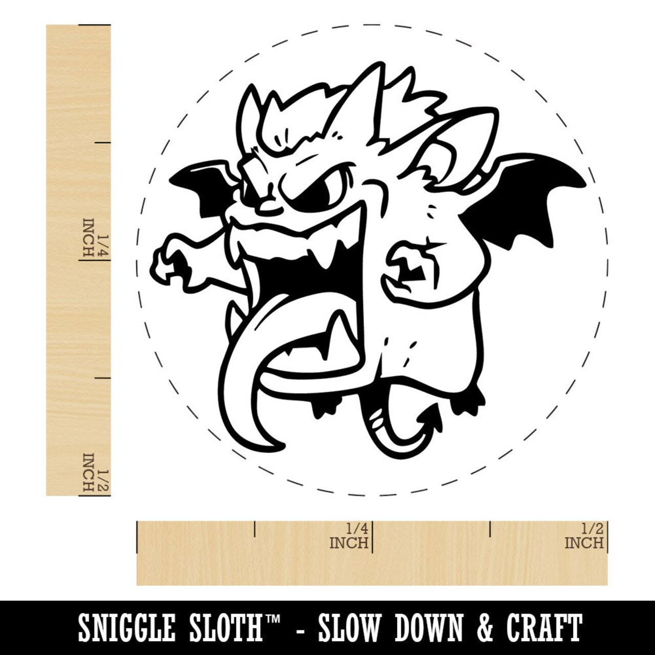 Little Big Mouth Monster Devil Demon Self-Inking Rubber Stamp for Stamping Crafting Planners